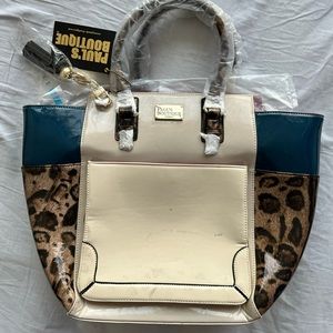 BNWT Paul’s boutique, Melissa patent leopard print bag